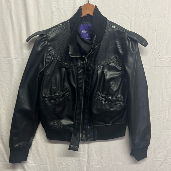 Miley Cyrus Max Azria Black Faux Leather Jacket XL - Picture 1 of 16